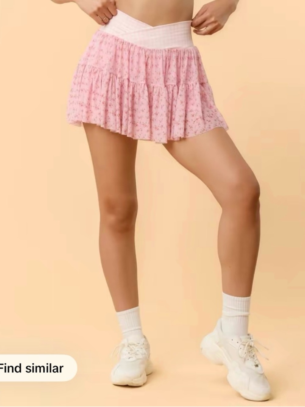 Blogilates Women’s Ballerina Skort Pink Floral & Gingham Print Size XL NWT